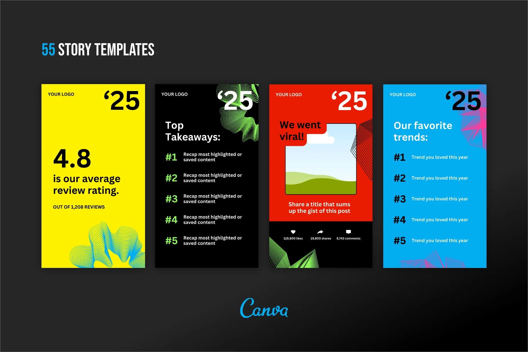 2025 Spotify Wrapped Templates (Canva)