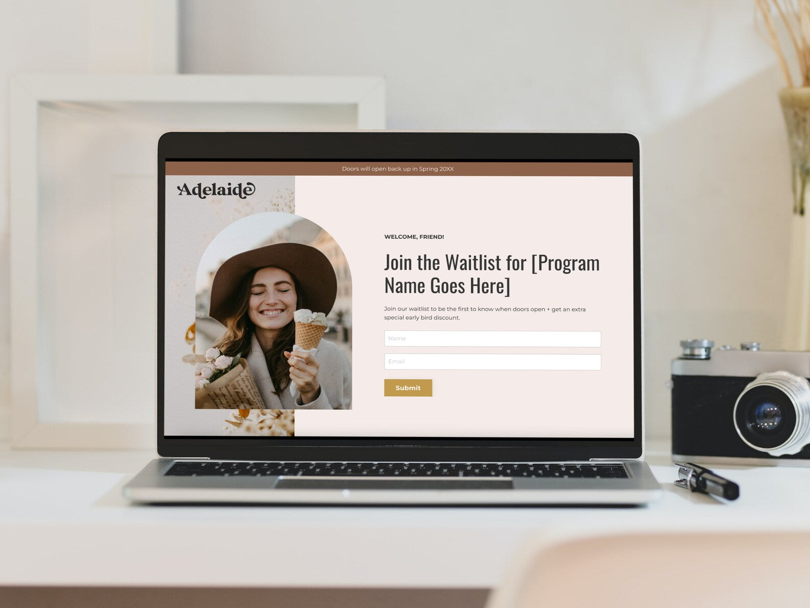 Kajabi sales funnel template bundle for online course creators, online educators, coaches, consultants, digital product sellers, and more. This template is customizable for your brand. Includes sales page, opt-in page, waitlist, and thank you page.