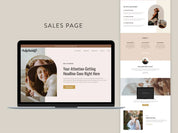 Kajabi sales funnel template bundle for online course creators, online educators, coaches, consultants, digital product sellers, and more. This template is customizable for your brand. Includes sales page, opt-in page, waitlist, and thank you page.