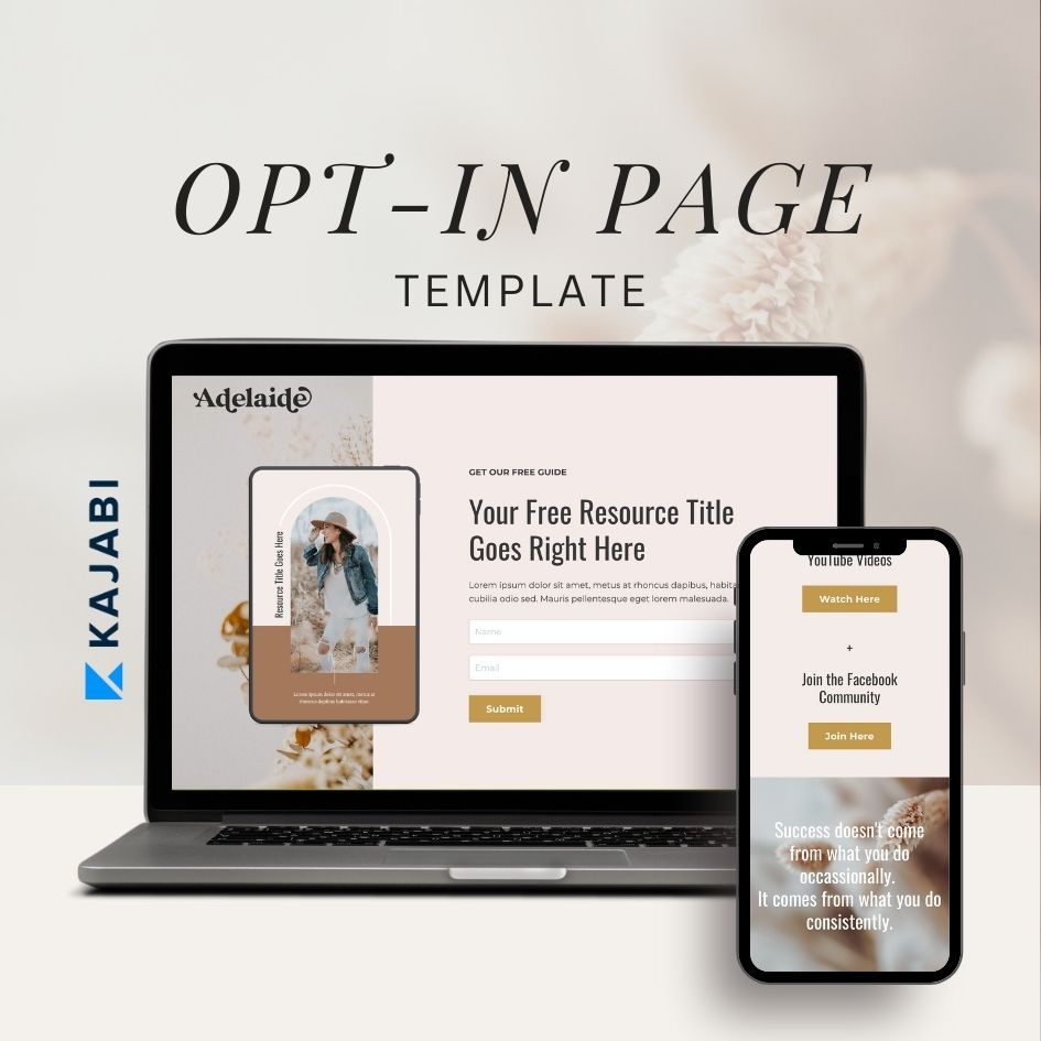 Adelaide - Kajabi Opt-In Page Template