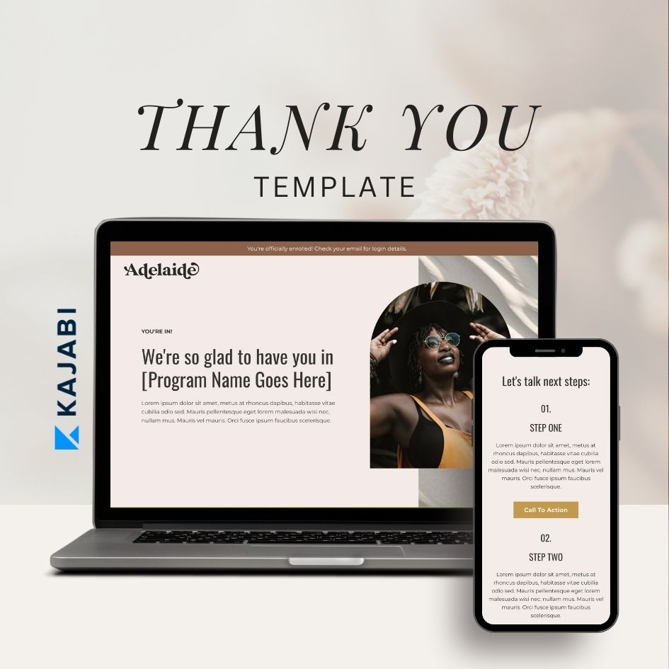 Adelaide - Kajabi Thank You Page Template