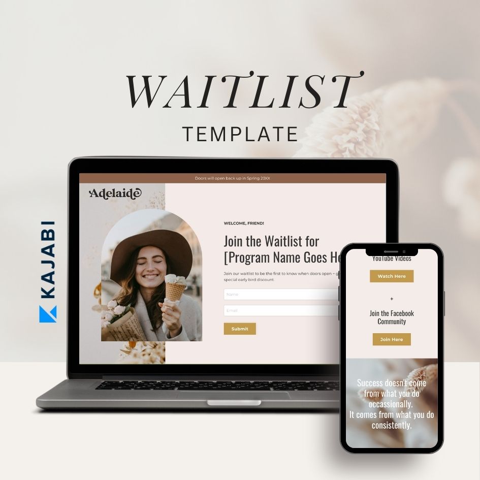 Adelaide - Kajabi Waitlist Page Template