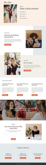 Bryn Lizzie - Kajabi Links Page Template