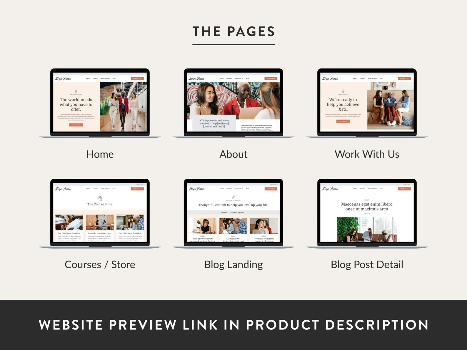 Bryn Lizzie  -  Kajabi Website Template