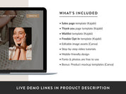 Kajabi website template for online course creators, online educators, coaches, consultants, digital product sellers, and more. This template is customizable for your brand. A matching Kajabi sales page template and sales funnel set is also available.