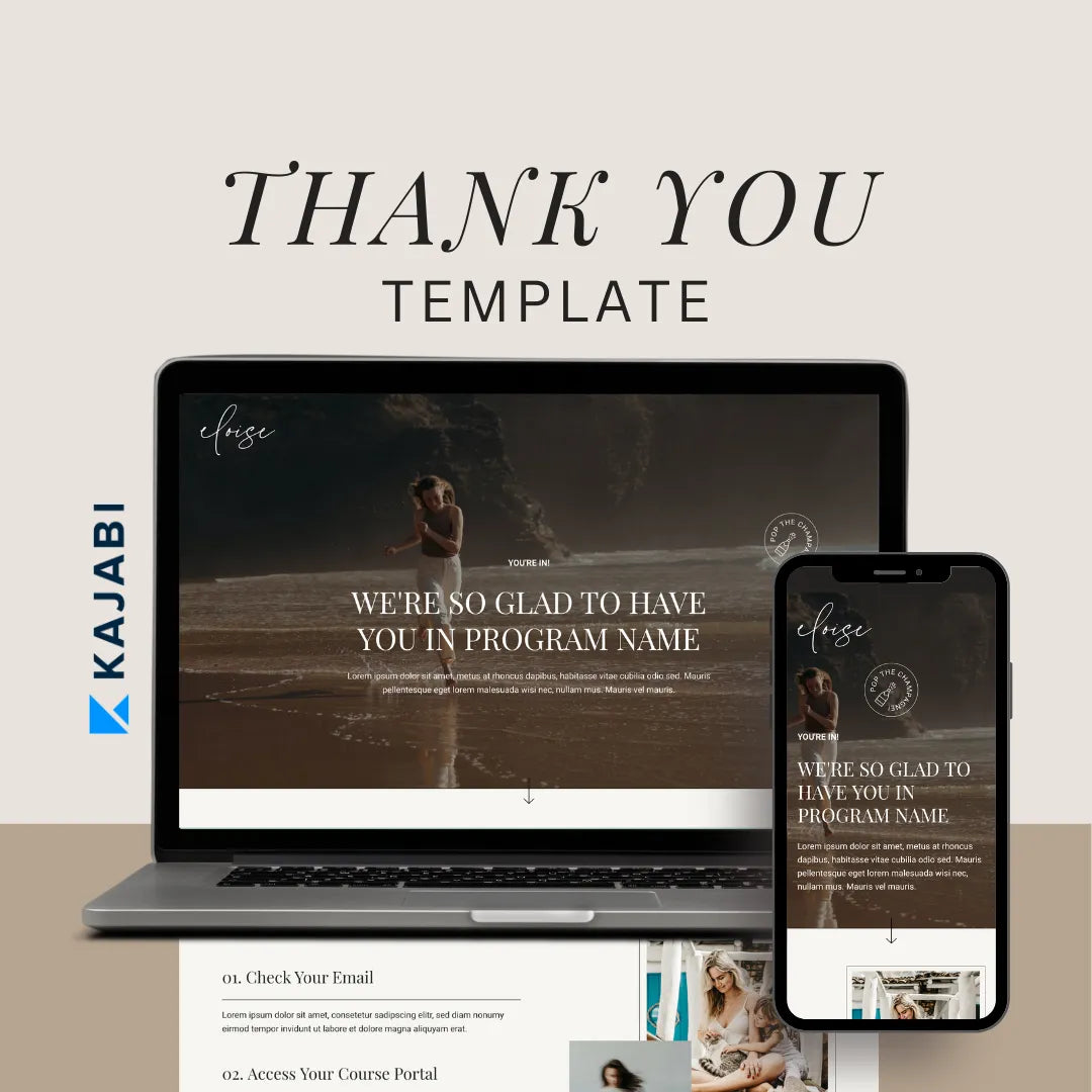Eloise Kajabi Thank You Page Template Just Add Your Brand