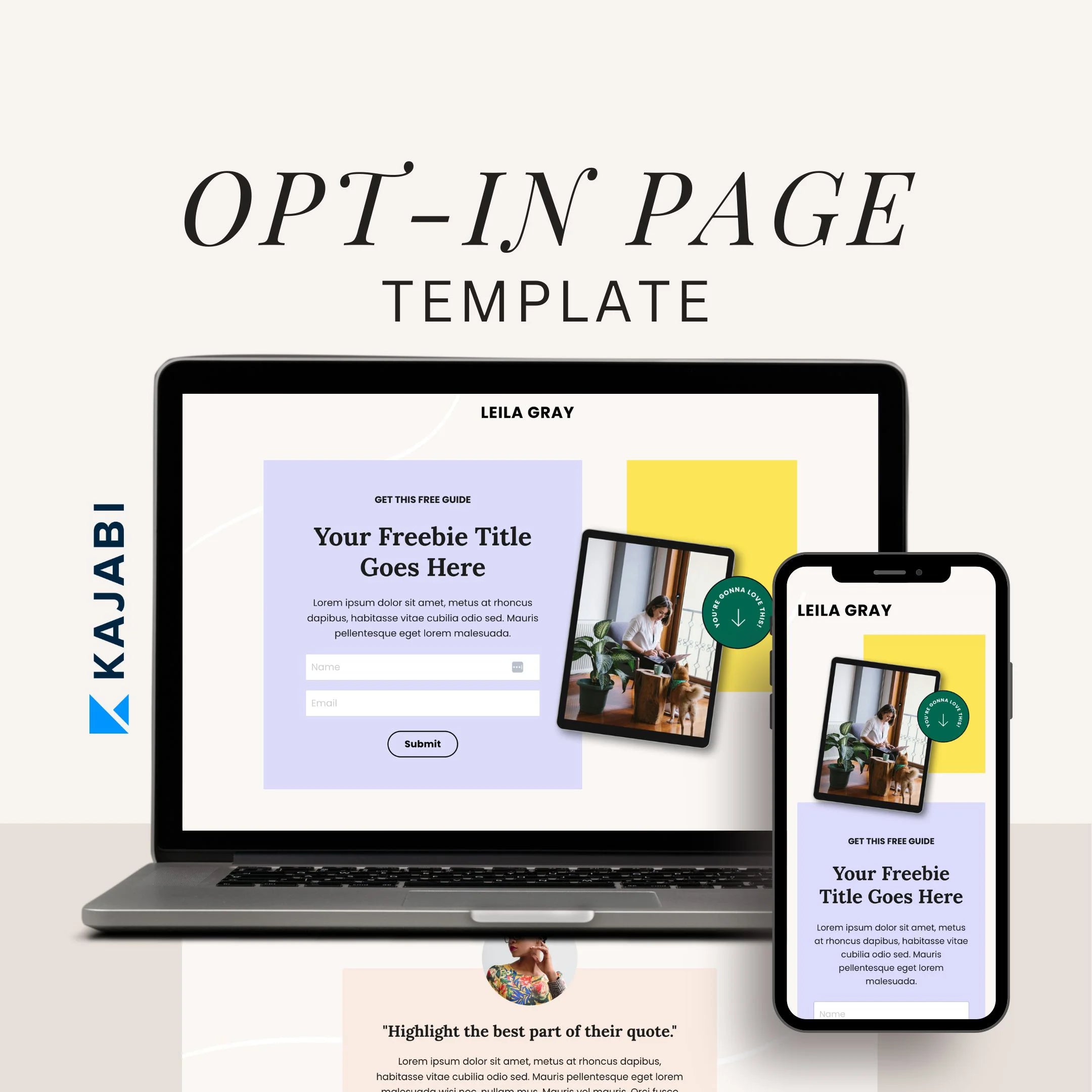 Leila Gray - Kajabi Opt-In Page Template