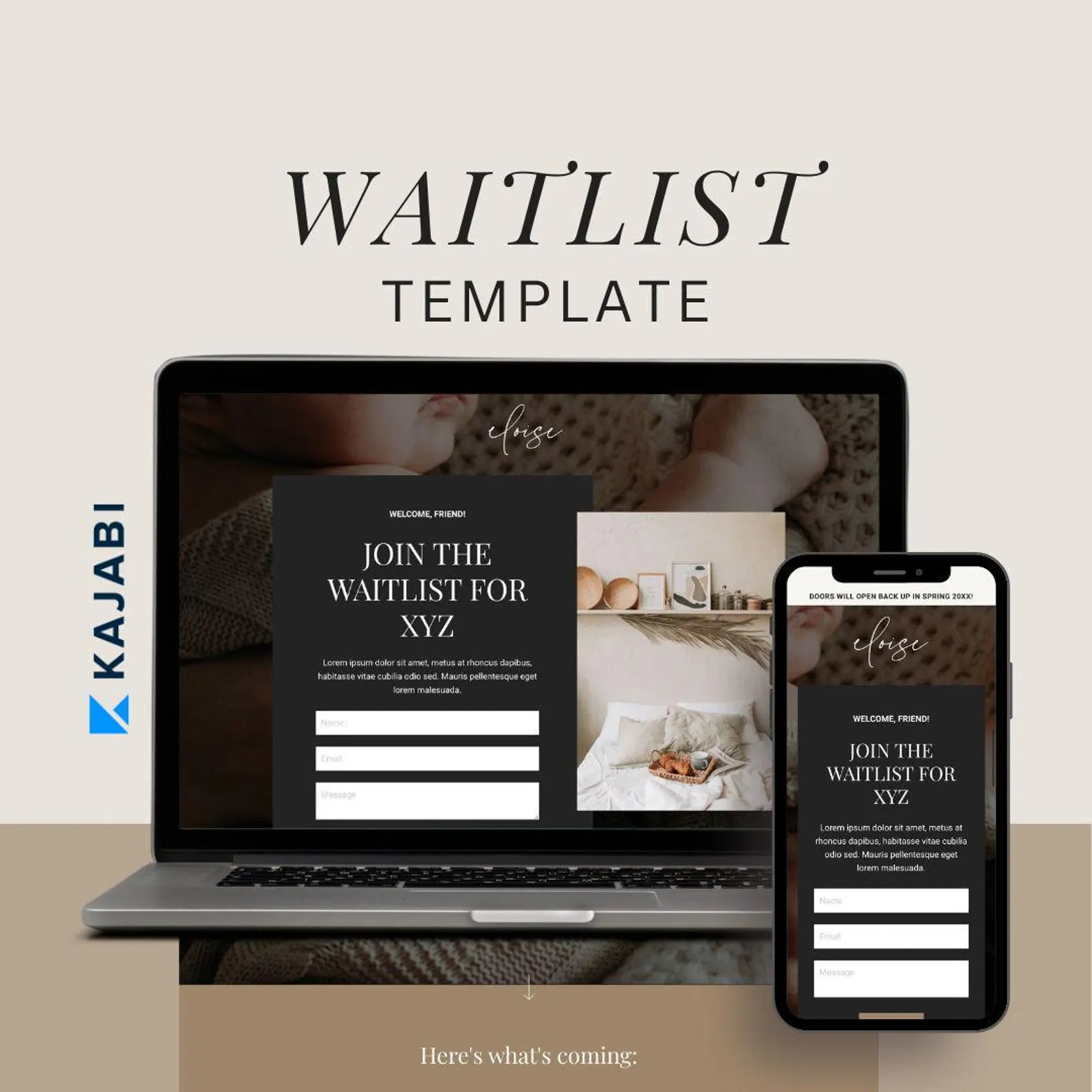 Eloise - Kajabi Waitlist Page Template