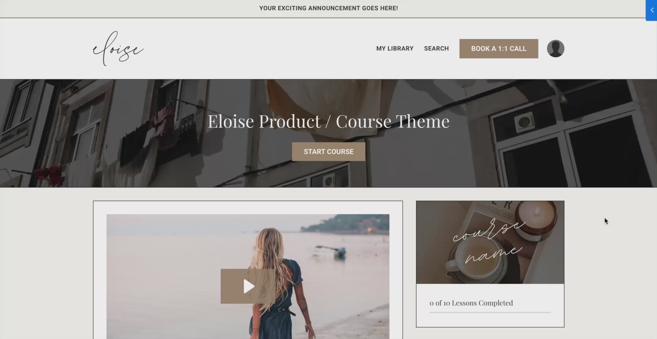 Eloise - Kajabi Course Theme
