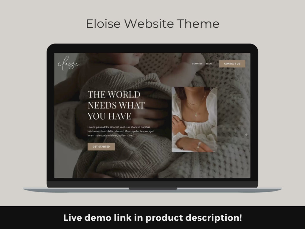 Eloise elegant, feminine, minimalist Kajabi website template and Kajabi theme for coach and course businesses, including customizable branding, mobile-responsive layouts, and professional Kajabi landing page designs for online educators, consultants, and product sellers.